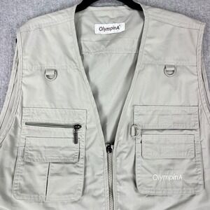 New OlympinA Utility Fishing Vest Men L Multi-Pocket Gorpcore Tactical Camping
